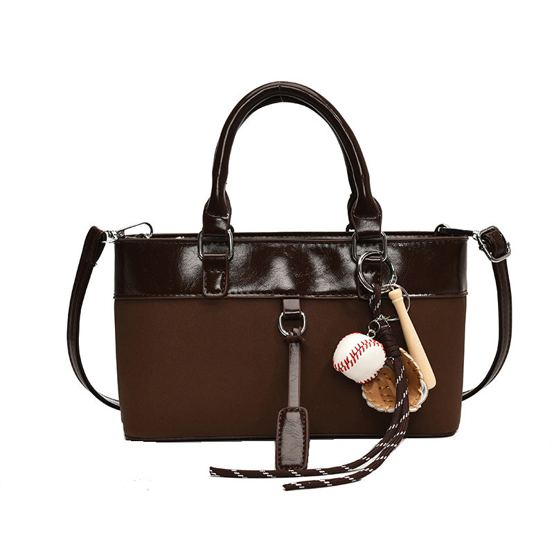 Retro large-capacity bag women's 2025 fashion new simple shoulder bag soft surface casual commuting texture tote bag