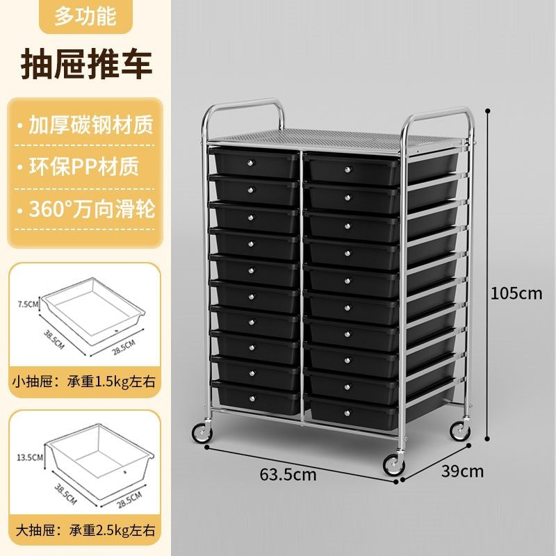 Multi-tiered storage cabinet with drawers - versatile organizer for home, space-saving, black