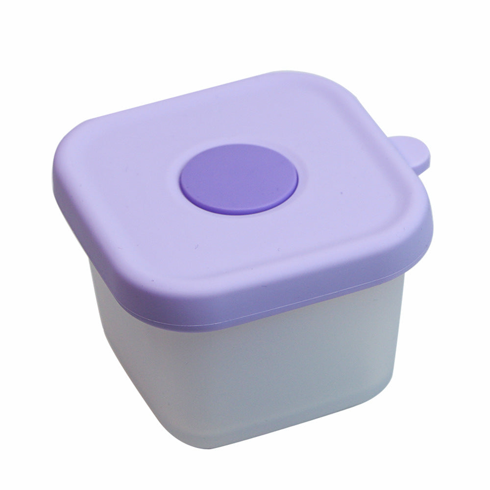 Food-grade silicone baby food storage container, fresh-keeping, freezer-safe, steamer-compatible, portable, airtight, silicone baby food bowl