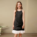 Girls' beaded tulle dress - new summer collection: korean style, ruffle trim, ready to ship