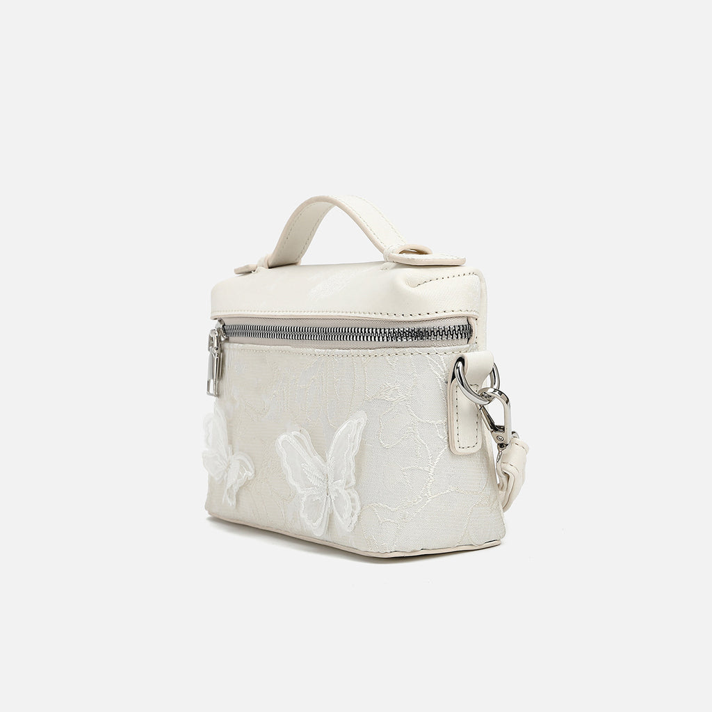 Premium texture three-dimensional butterfly portable box bag women's 2025 new fashion trend Korean version shoulder messenger bag