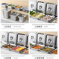 304 stainless steel portion basin fast food restaurant serving basin milk tea shop portion box square basin with lid canteen serving basin