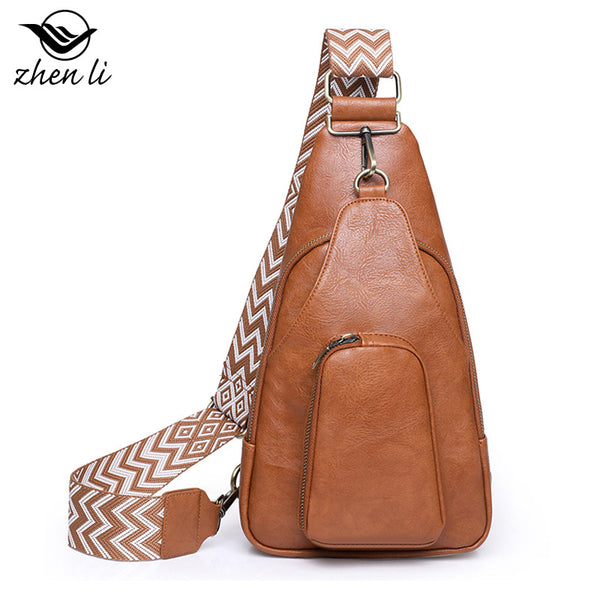 Zhenli retro PU messenger bag female 2023   popular breast bag bags ins female bag wholesale