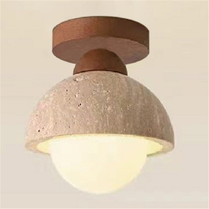 Wabi Silent Wind Balcony Light Retro Entrance Cream Wind Corridor Travertine Medieval Entrance Aisle Japanese Style Silent Ceiling Light