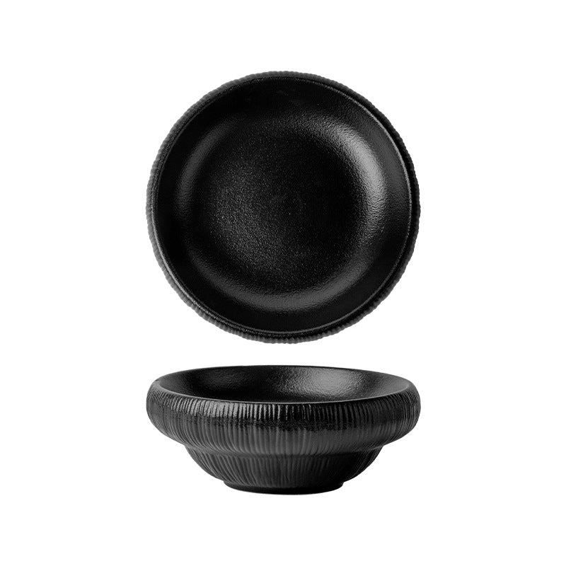 Personalized creative ceramic bowl for home rice bowl ceramic black and white dessert bowl one-person soup bowl noodle bowl