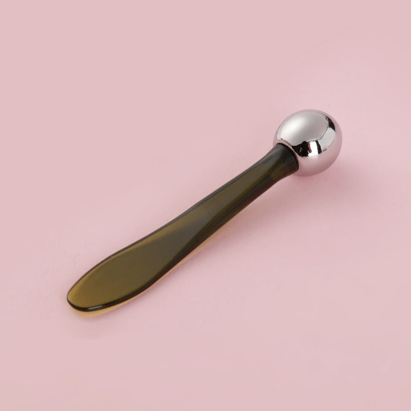 Factory direct eye cream massage wand - double-ended, dark green eye cream applicator, cream dispensing spoon, metal eye massage stick
