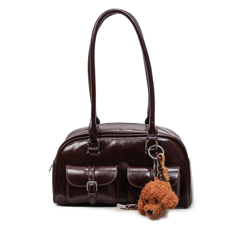 2025 fashion easiest for match new arrivalretro boston pillow bag maillard shoulder large capacity armpit bag