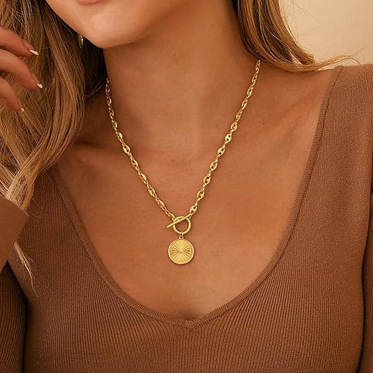 amazon fashion new product ot buckle necklace copper heart-shaped pendant fashionaccessible luxury clavicle chain women's jewelry gift