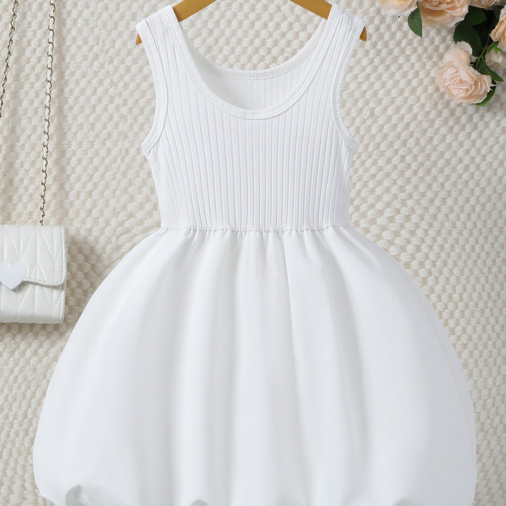 Girls' (toddler) dress, solid color summer outfit, sweet girl dress