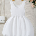 Girls' (toddler) dress, solid color summer outfit, sweet girl dress