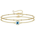 European and american cross-border adjustable layered bracelet cute evil eye oval chain pearl strip turtle gold bracelet for women