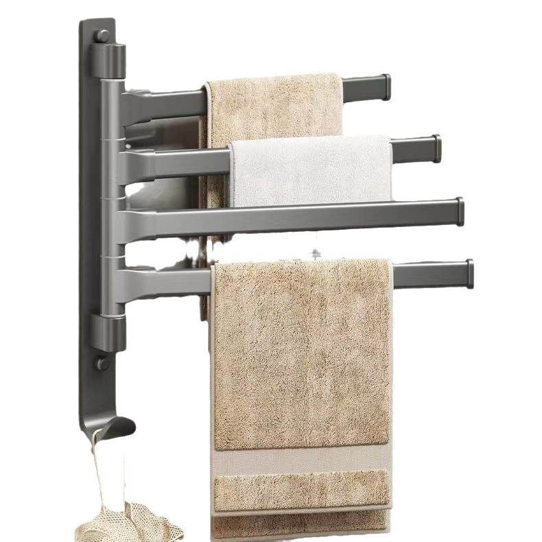 No punching bathroom rotate multi-pole towel rack movable pole towel bar bathroom hanging rack storage rack hanging pole drying