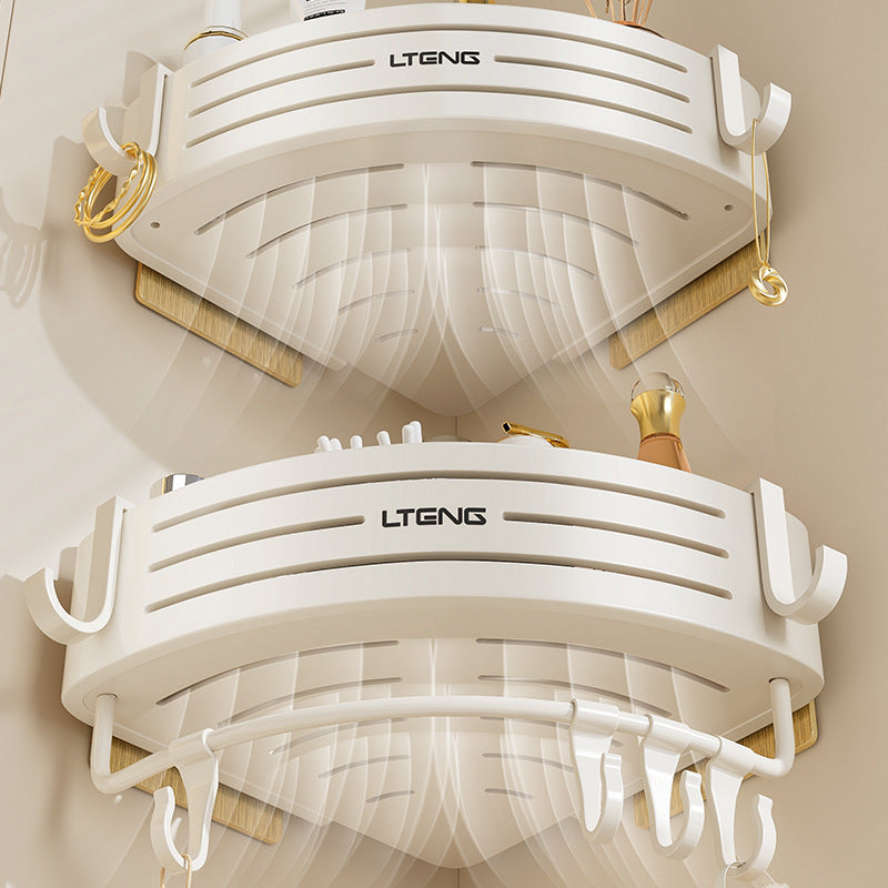 Milk white corner rack bathroom non-punching toilet tripod space aluminum storage bathroom table corner rack