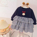 Girls' spring/autumn korean style dress - chic cherry plaid long sleeve dress for little girls, baby princess dress