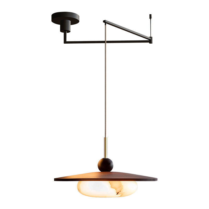 Wabi Sandy Wind Medieval Dining Table Creative Shift Lighting Log Marble Glass Dining Room Rocker Art Chandelier Advanced