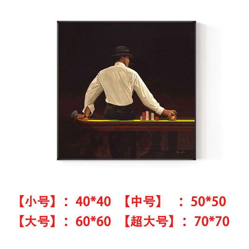 Bar decorative painting industrial style retro nostalgic beautiful woman oil painting box sofa background wall western restaurant red wine hanging painting