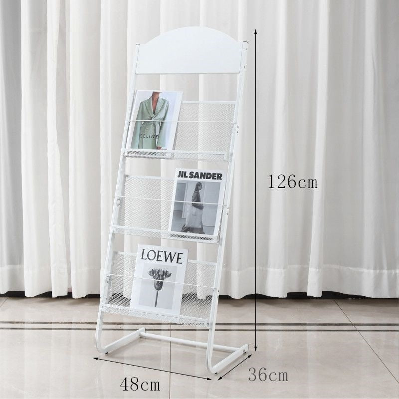 Floor magazine rack, newspaper rack, book rack, display rack, promotional material rack, single page rack, storage rack