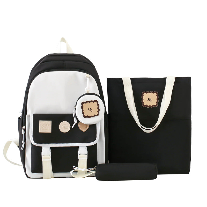 Cross-border new fashion trend backpack casual backpack large-capacity travel essential bag primary and secondary school students schoolbag