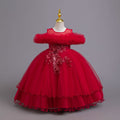 New arrival: children's princess dress - off-the-shoulder wedding gown, piano recital dress, baby girl dress for export