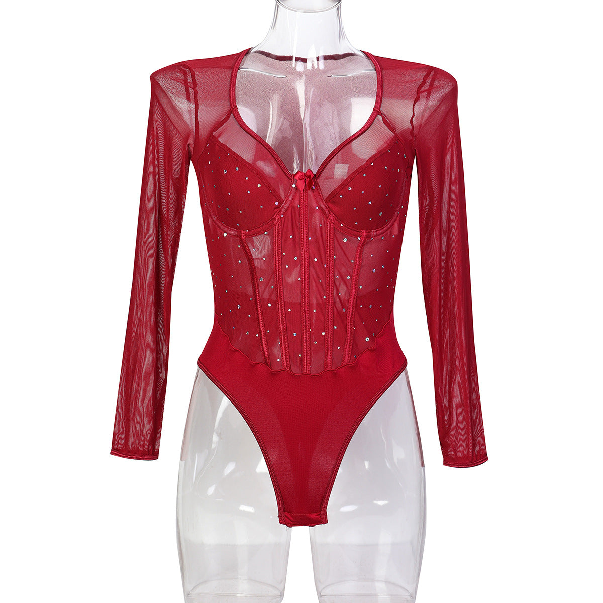 Black classic women's clothing, little flash sequins, royal sister, premium long-sleeved onesie, European and American popular  women 3690