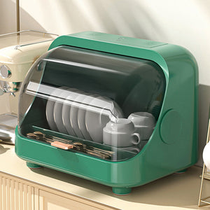 Kitchen for home disinfection dish rack bowls and chopsticks drain storage countertop covered tableware bowls and plates small cupboard