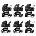 Baby stroller, lightweight, full-coverage, sit-down and lie-down mesh, breathable, one-click folding, high-view stroller with four wheels