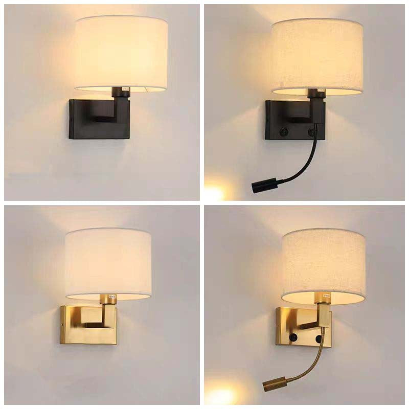Hotel bedside reading wall lamp - new spotlight with switch, modern minimalist fabric bedroom study wall light