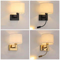 Hotel bedside reading wall lamp - new spotlight with switch, modern minimalist fabric bedroom study wall light