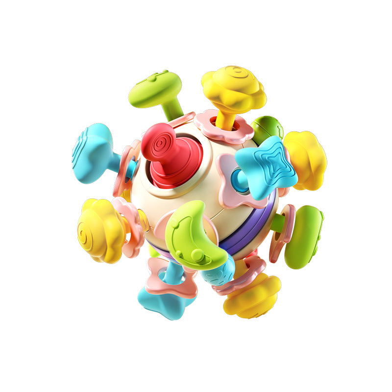 Infant manhattan atomic ball space teether hand ball baby teething soft glue boiled grip training toy