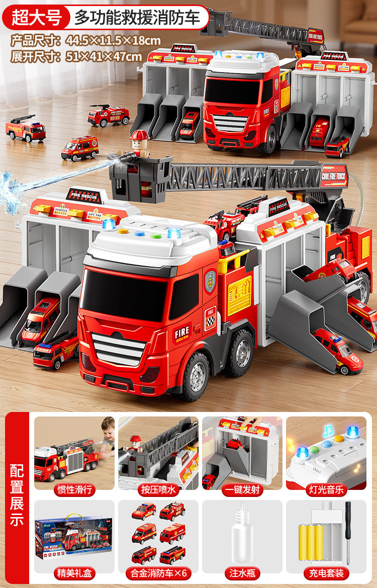 New multi-functional rescue fire truck ride-on car - realistic alloy model - toy for boys and girls - birthday gift