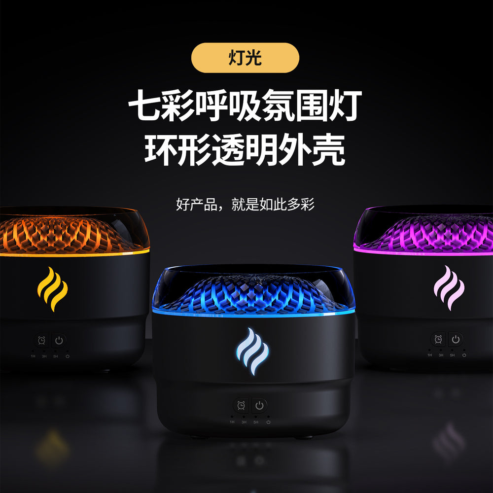 new desktop colorful simulated flame aroma diffuser, usb air humidifier aroma diffuser for home and hotel use