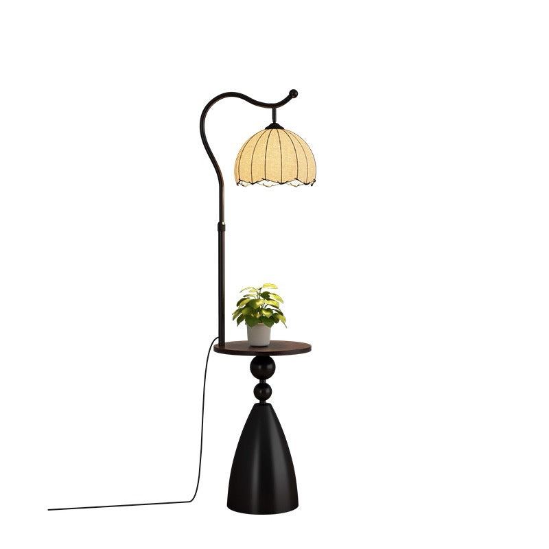 Cream style storage rack all-in-one floor lamp living room sofa next to a few ornaments atmosphere lamp bedroom bedside counter lamp