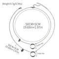 European and american cross-border minimalist double-layer irregular circle necklace, light luxury niche heart patchwork jewelry necklace, couple's style