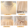 Export kids first birthday dress sleeveless princess dress girl baby beaded dress birthday evening dress in stock