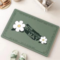 Daisy diatomaceous earth bath mat - absorbent, non-slip, quick-drying floor mat for home bathroom, toilet, and entryway
