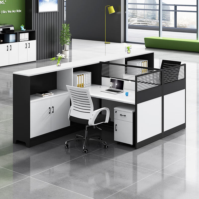 Saint li office desk - staff desk with partition, cubicle, and computer desk for finance staff