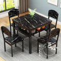 Simple double-layer dining table and chair combination square table for homeeconomic small apartment dining table and chair fashion storage small table