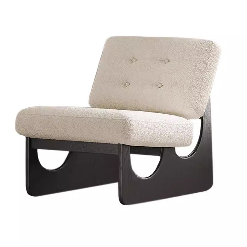 Solid wood single sofa chair - nordic mid-century designer style - living room, balcony, bedroom leisure chair - armless retro mesh