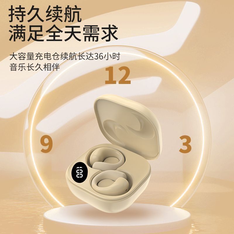 Bluetooth ear clip headphones - open-ear, bone conduction, long battery life, comfortable, and gentle on ears - perfect for students