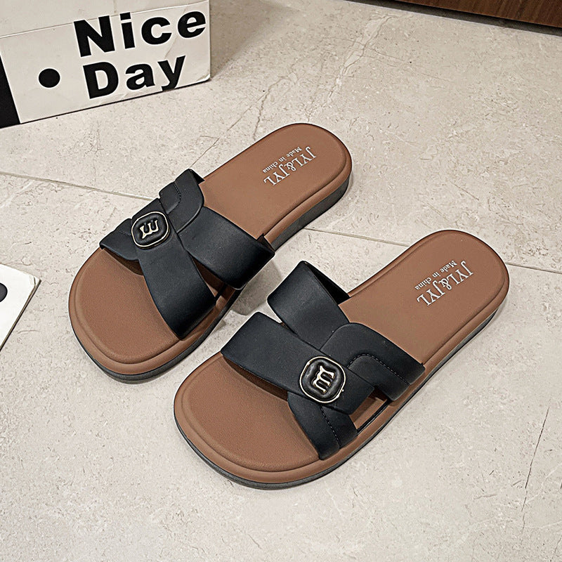 Wholesale women's spring/summer new arrivals: one-strap slides, new buckle roman sandals, women's non-slip house slippers