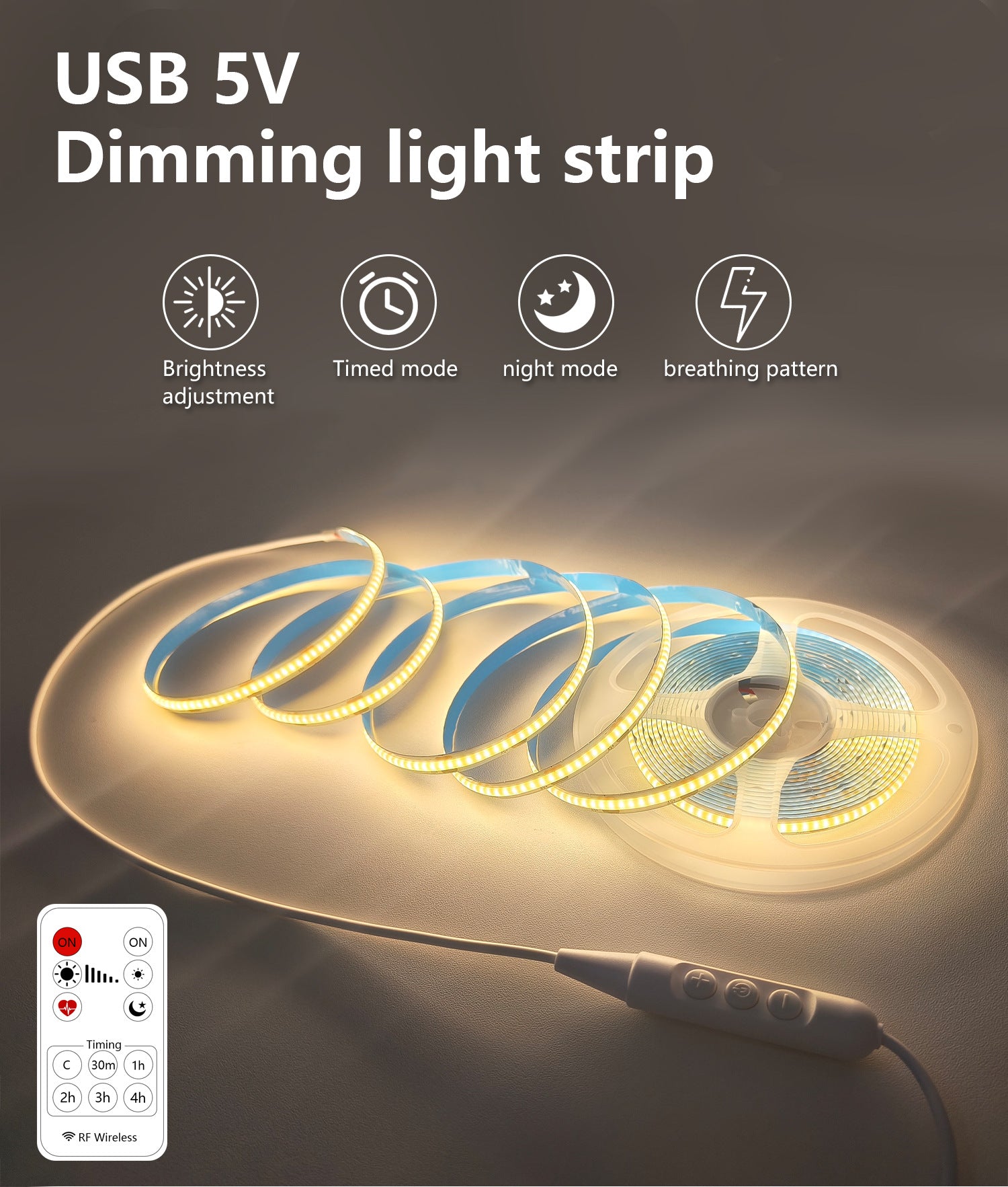 Wholesale 5Vcob led light strip set 320ledusb lighting wireless remote control indoor lighting ambient light set