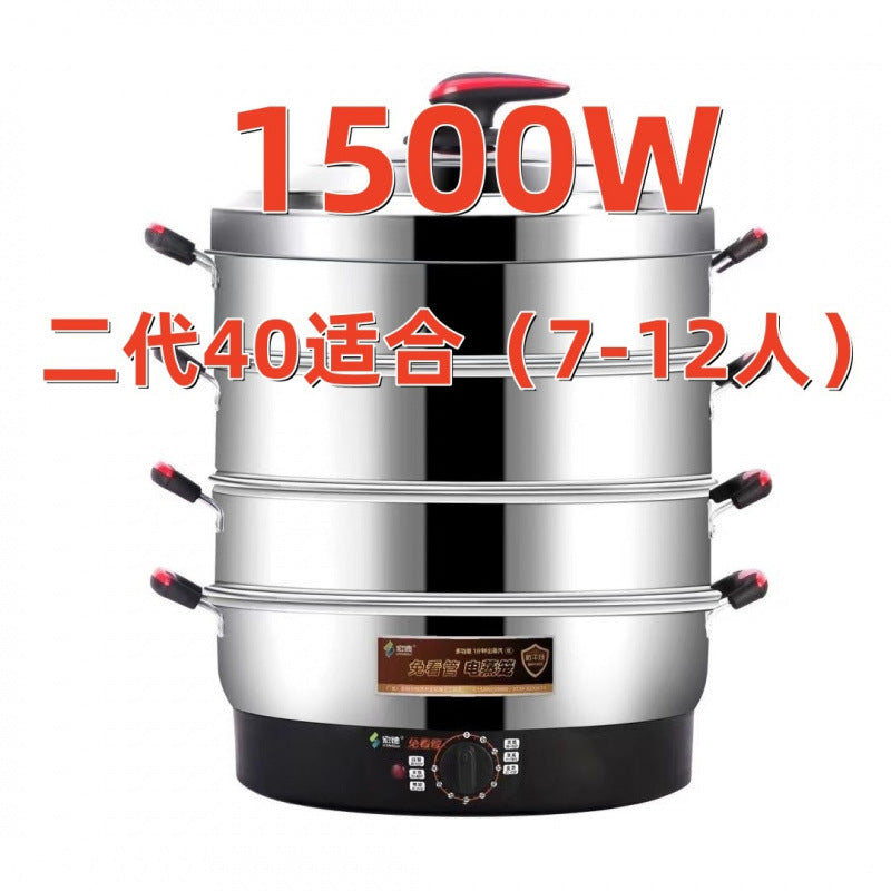 Steamer Electric Steamer Large Capacity King Size Five-layer High-grade Button Meat Electric Steamer Household Automatic Multi-layer Foreign Trade