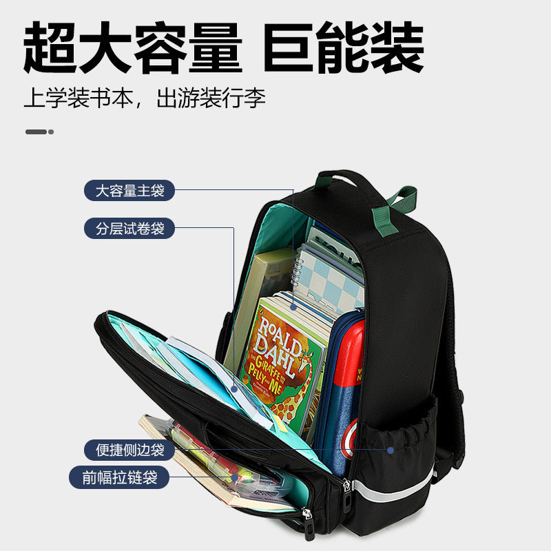 Rui brand schoolbag for boys and primary school students in the first grade, large-capacity anti-splashing water spine protection to reduce the burden on children and boys backpack wholesale
