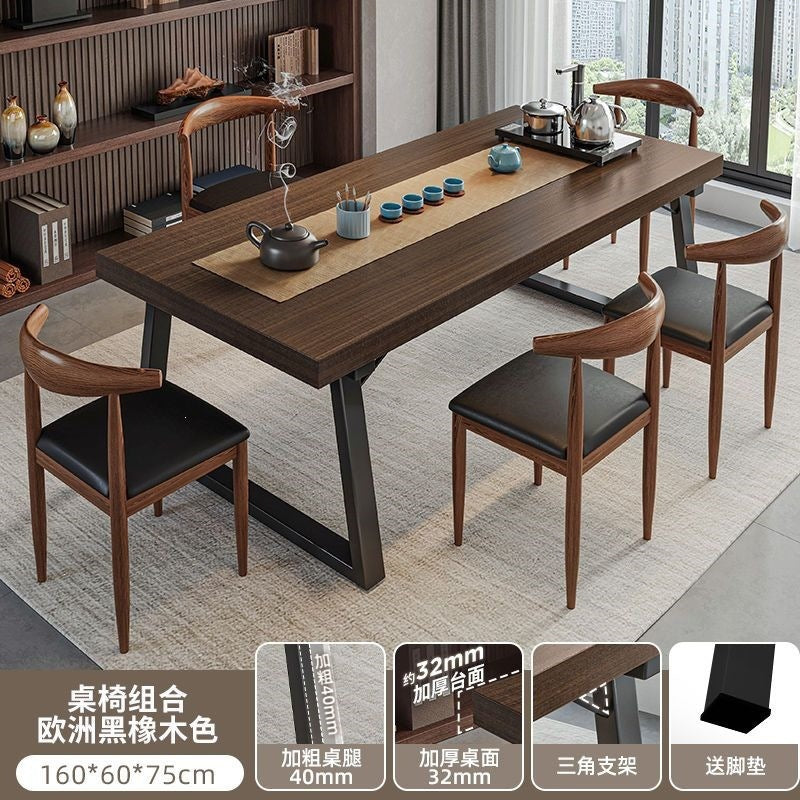 New chinoiserie tea table all-in-one complete set with chair casual coffee table for home living room tea table iron leg board table tea table
