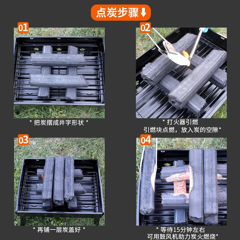 For home outdoor smokeless bamboo charcoal high temperature bbq firepower charcoal tea stove stove camping style bbq carbon flammable tool