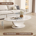 Cream style crescent rock slab coffee table living room for home rental house table classycasual small apartment coffee table combination