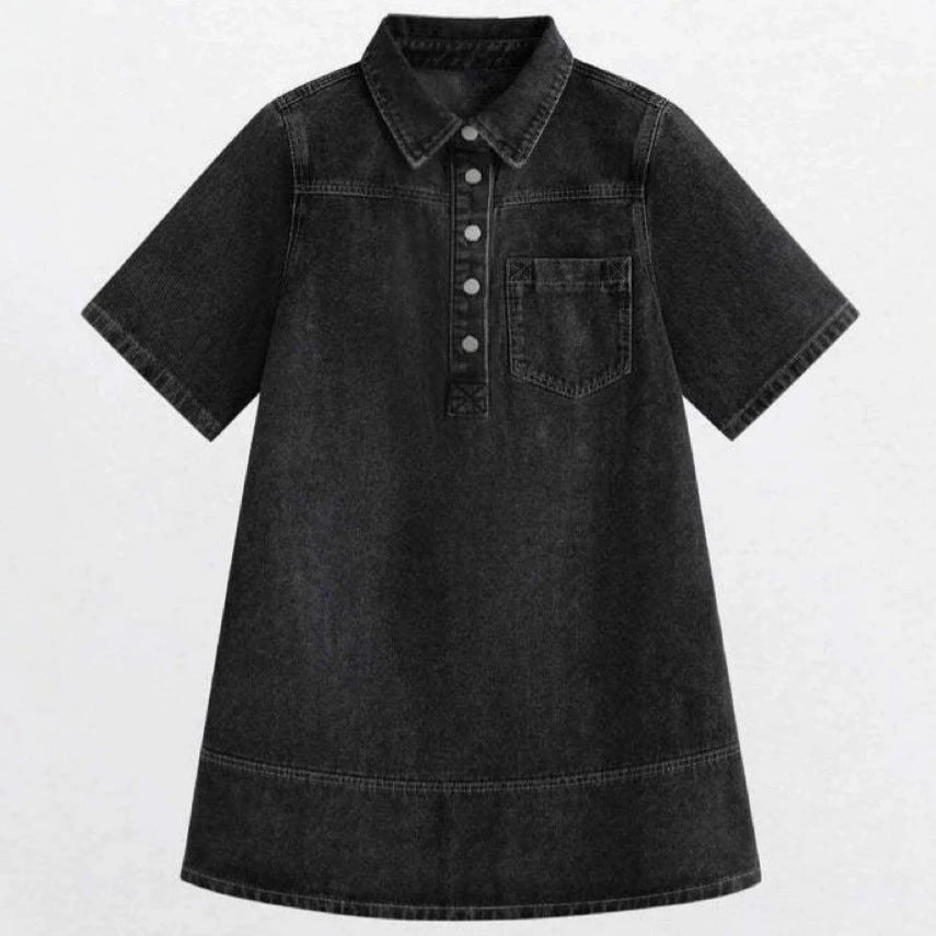 foreign trade new arrivalsummernew arrival denim dress lapel thin short-sleeved loose shirt casual style