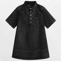 foreign trade new arrivalsummernew arrival denim dress lapel thin short-sleeved loose shirt casual style