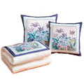 Convertible throw pillow blanket - car, office, nap, foldable backrest cushion, air conditioning quilt - chinese floral design