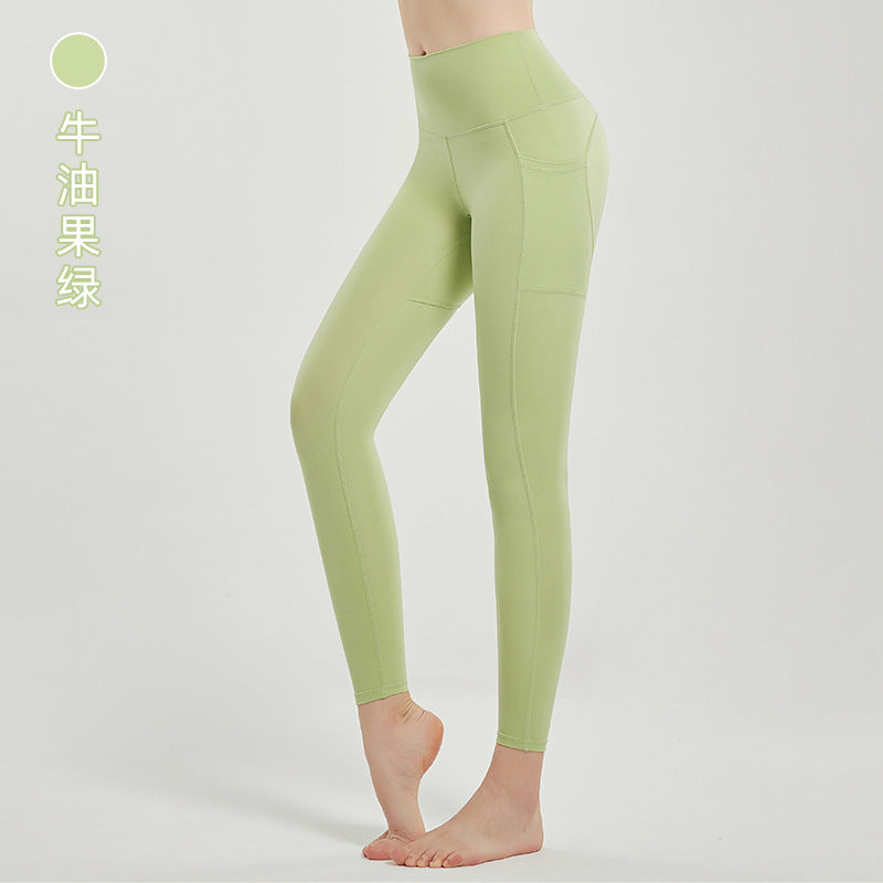 New lulu yoga pants for women - naked feel, peach lift, workout leggings with double side pockets, perfect for running and cycling